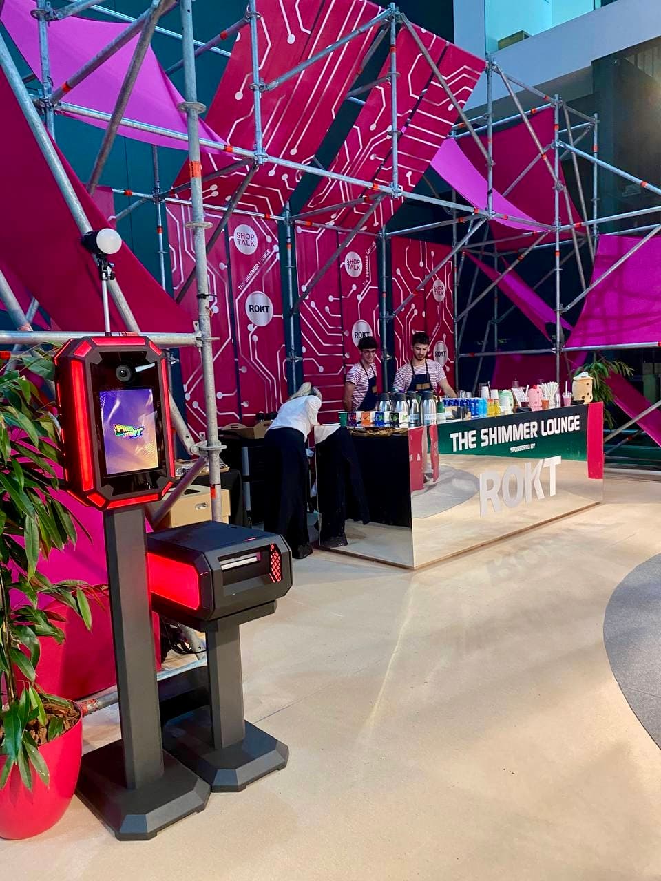 LED AI photo booth integrated into the exhibition