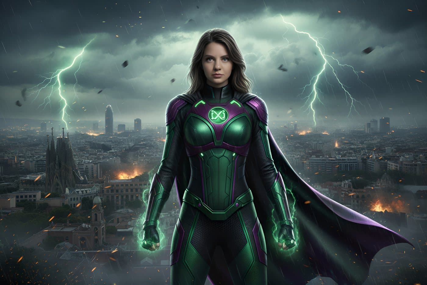 AI-generated heroine portrait from the photo booth